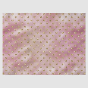 Pink Gold Ombre Glitter Hearts Tissue Paper