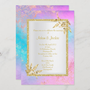 PINK GOLD Pastel Marble ELEGANT CLASSY WEDDING Invitation