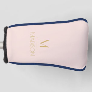 Pink & Gold Personalised Monogram   Name Golf Golf Head Cover