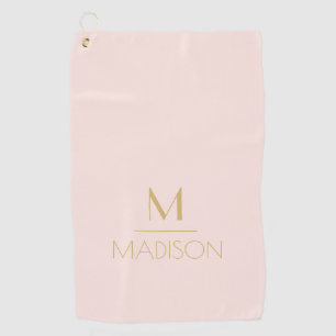 Pink & Gold Personalised Monogram   Name Golf Towel