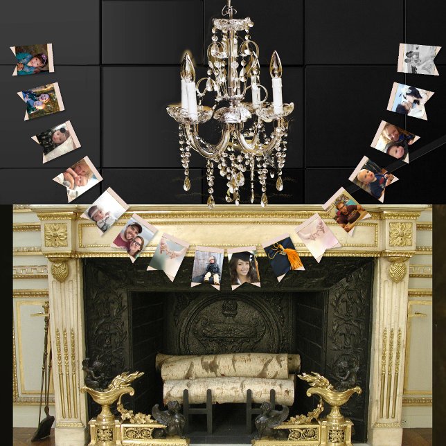 Pink Gold Photo Graduation or Anniversary Party Bunting (Creator Uploaded)