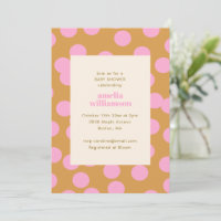 Pink Gold Polka Dot Retro Modern Bold Baby Shower