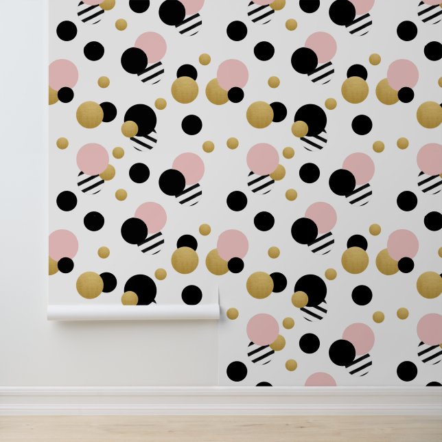 Pink Gold Polka Dot Wallpaper (Application)