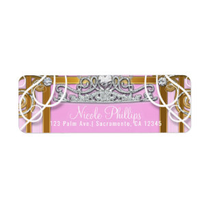 Pink Gold Princess Crown & Carriage Sweet 16 Party