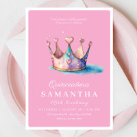 Pink Gold Princess Crown Fairytale Birthday Party