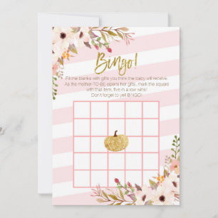 Pink Gold Pumpkin Baby Shower Bingo Games