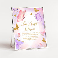 Pink Gold Purple Butterfly Late Night Diapers