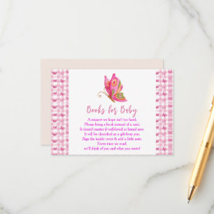 Pink gold purple elegant butterfly girl birthday enclosure card