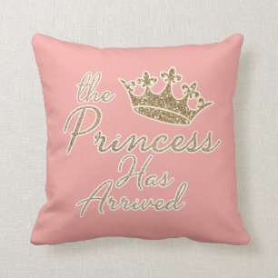 Pink Gold Queen Tiara Princess Arrived Pageant   Cushion