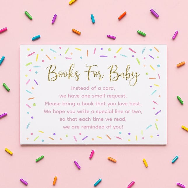 Pink Gold Rainbow Baby Sprinkle Books For Baby Enclosure Card (Creator Uploaded)