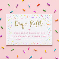 Pink Gold Rainbow Baby Sprinkle Diaper Raffle