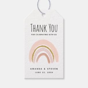 Pink & Gold Rainbow Elegant Boho Wedding Gift Tags