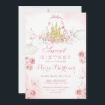 Pink Gold Roses Flowers Sweet 16th Birthday Invitation<br><div class="desc">Pink Gold Roses Flowers Sweet 16th Birthday Invitation</div>