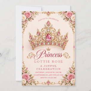 Pink Gold Royal Floral Celebration Invitation