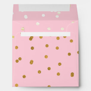 Pink & Gold Shiny Confetti Dots Chic Modern Envelopes