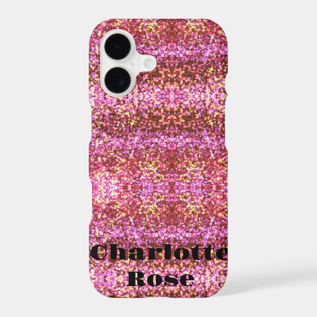 Pink gold silver sparkling glittery pattern   (Back)
