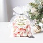Pink Gold Snowflake Girl Baby Shower Thank You Favour Tags<br><div class="desc">Adorable calligraphy with snowflakes,  winter-themed baby shower invitations. Easy to personalise with your details. Check the collection to find matching items as enclosure cards.</div>