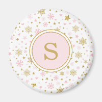 Pink Gold Snowflake Winter Onederland Party Favour