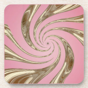 Pink Gold Swirls Coaster Set