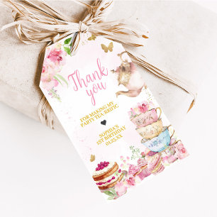 Pink Gold Tea Par-Tea Birthday Party Favour Tags