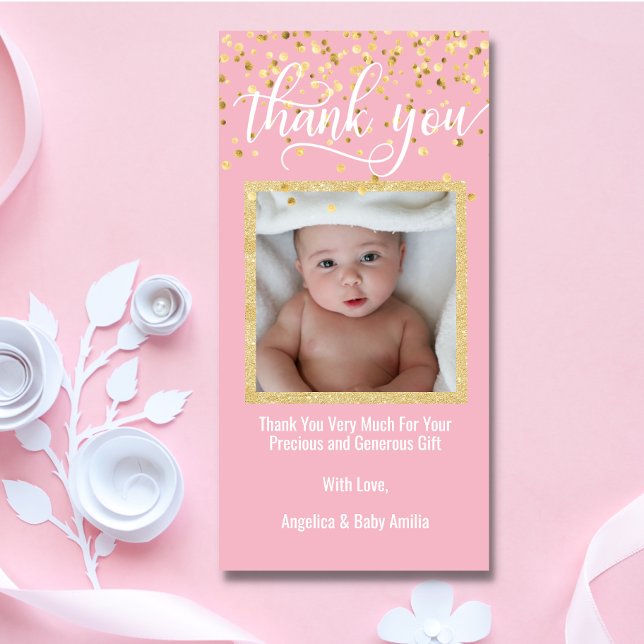 Pink Gold THANK YOU Baby Shower GIRL | PHOTO (Creator Uploaded)