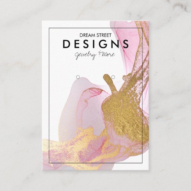 Pink Gold Trendy Earring Display Card (Front)