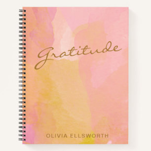 Pink Gold Watercolor Customised Gratitude Journal