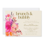 Pink Gold Watercolor Floral Bridal Brunch Message