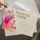 Pink Gold Watercolor Floral Bridal Shower Brunch 