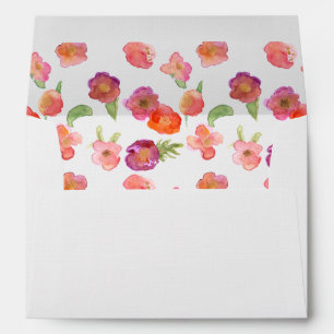 Pink Gold Watercolor Floral Envelope