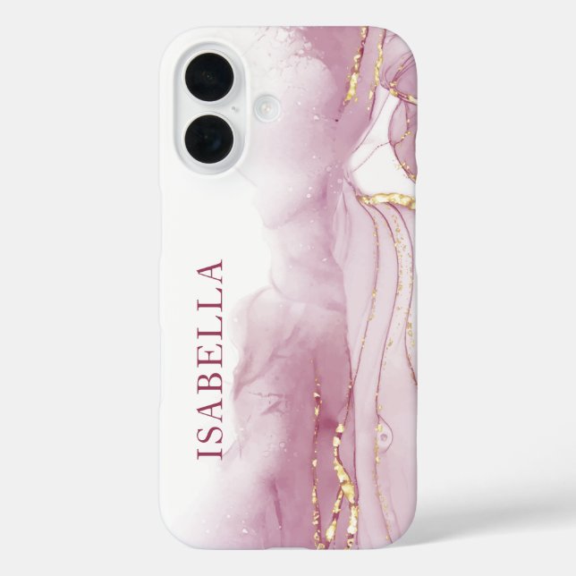 Pink Gold Watercolor Personalise Case-Mate iPhone Case (Back)
