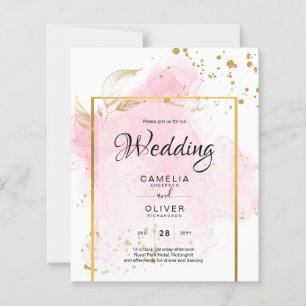 PINK GOLD WEDDING Alcohol Ink Abstract