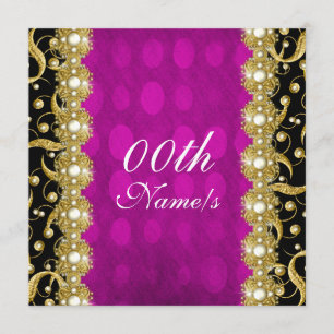 Pink gold wedding engagement birthday invitation