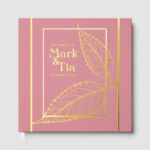 Pink Gold Wedding Foil Guest Book