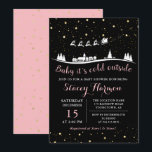 Pink Gold Winter Baby Its Cold Outside Baby Shower Invitation<br><div class="desc">Pink Gold Winter Baby Its Cold Outside Baby Shower Invitation</div>