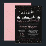Pink Gold Winter Baby Its Cold Outside Baby Shower Invitation<br><div class="desc">Pink Gold Winter Baby Its Cold Outside Baby Shower Invitation</div>