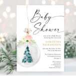 Pink gold winter Christmas tree baby shower Invitation<br><div class="desc">For more advanced customisation of this design,  simply select the "Customise It" button above!</div>