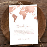 Pink Gold World Map Travel Adventure Baby Shower