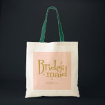 Pink Golden Bridesmaid Gift Tote Bag<br><div class="desc">Pink Golden Bachelorette Party button</div>