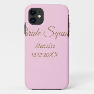 Pink golden bridesmaid squad add name girly Case-Mate iPhone case