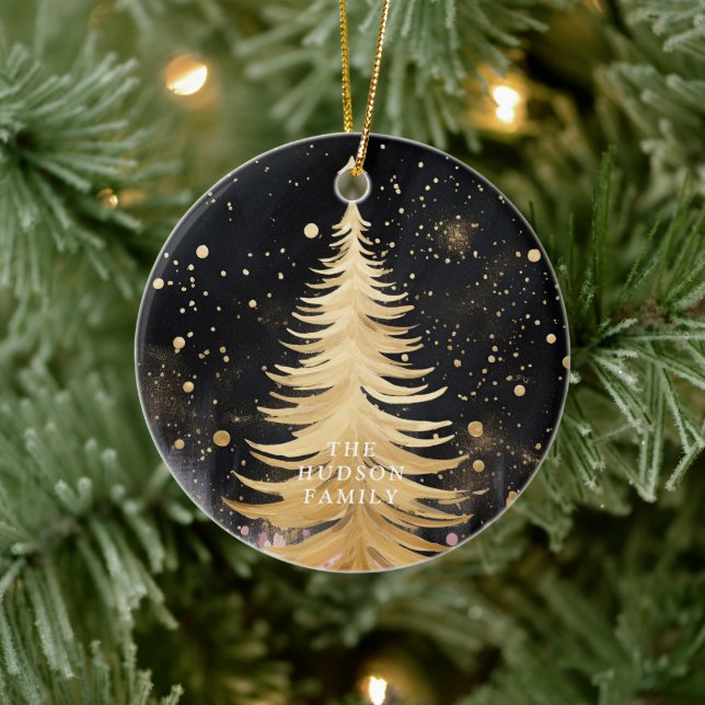 Pink Golden Christmas Tree Ceramic Tree Decoration (Tree)