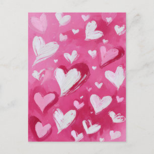 Pink Golden Hearts Valentine`s Day Card 