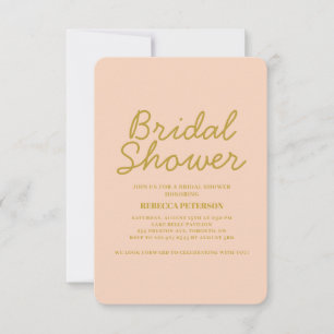 Pink golden Minimal Bridal Shower Invitation