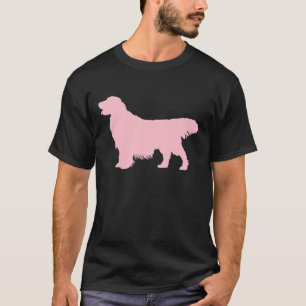 Pink Golden Retriever Silhouette  T-Shirt