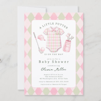 Pink Golf Baby Shower Invitation