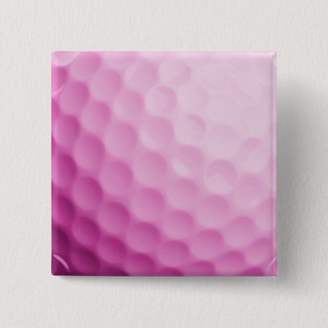 Pink Golf Ball Background Customised Template 15 Cm Square Badge (Front)