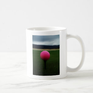 Pink Golf Ball on a mountain golf course Coffee Mug