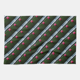 Pink Golf Ball on a mountain golf course Tea Towel