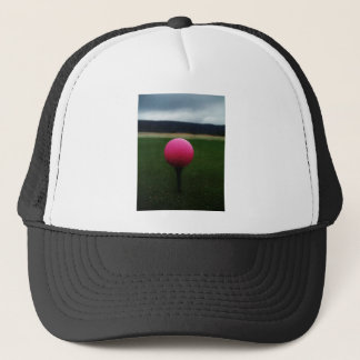 Pink Golf Ball on a mountain golf course Trucker Hat