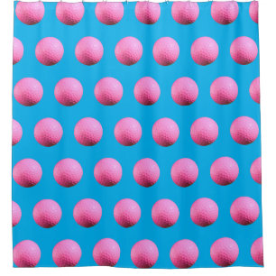 Pink Golf Ball Shower Curtain